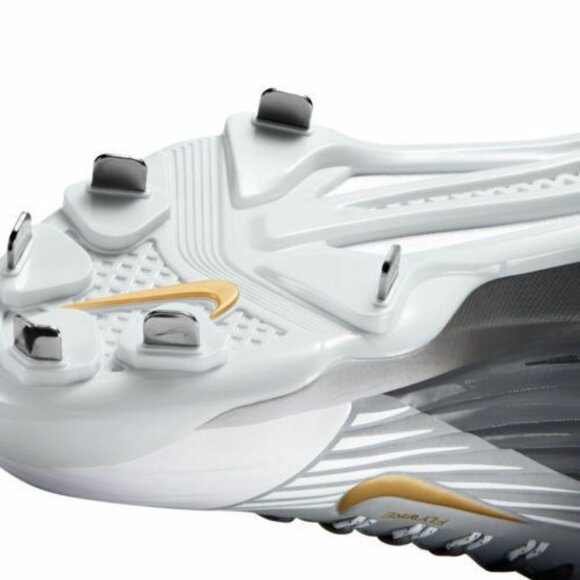 Nike Mens Lunar Vapor Pro Trout 2 Gray Gold Low Metal Baseball Cleats Size 8 - Picture 6 of 8
